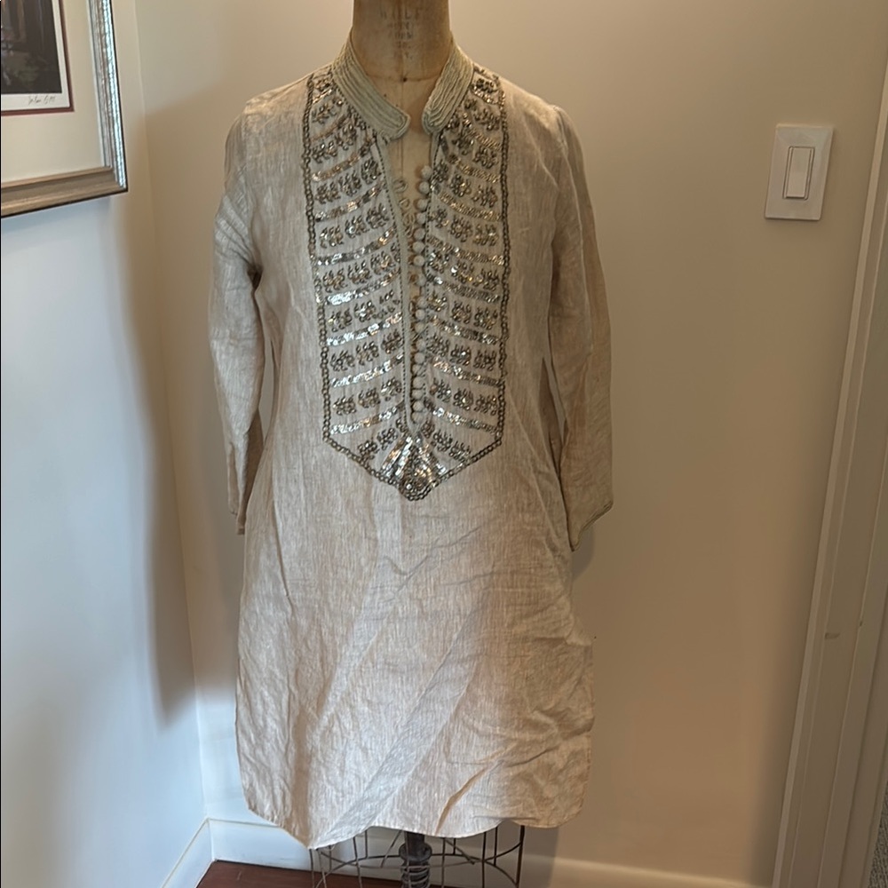 Elegant Cream Embellished Dress